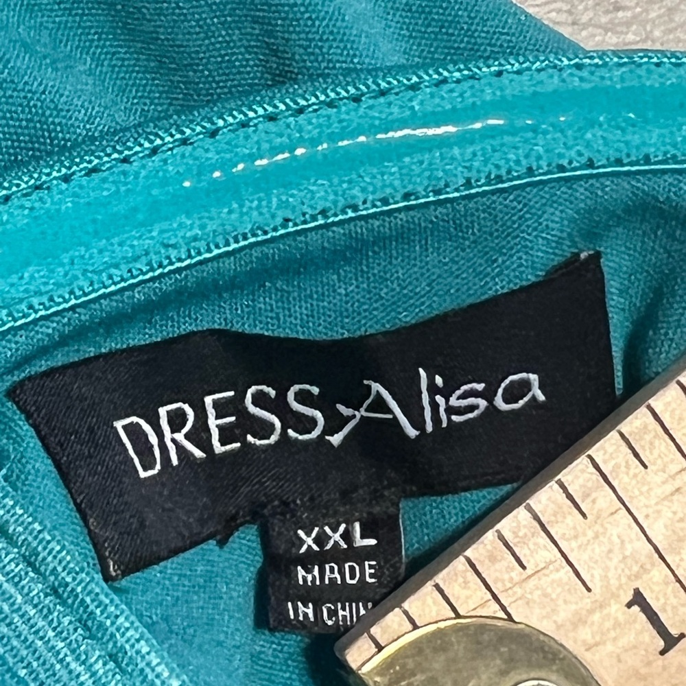 #7668. NEW! Dress Alisa Women's Turquoise Maxi/Formal Dress. Size XXL - Picture 6 of 8